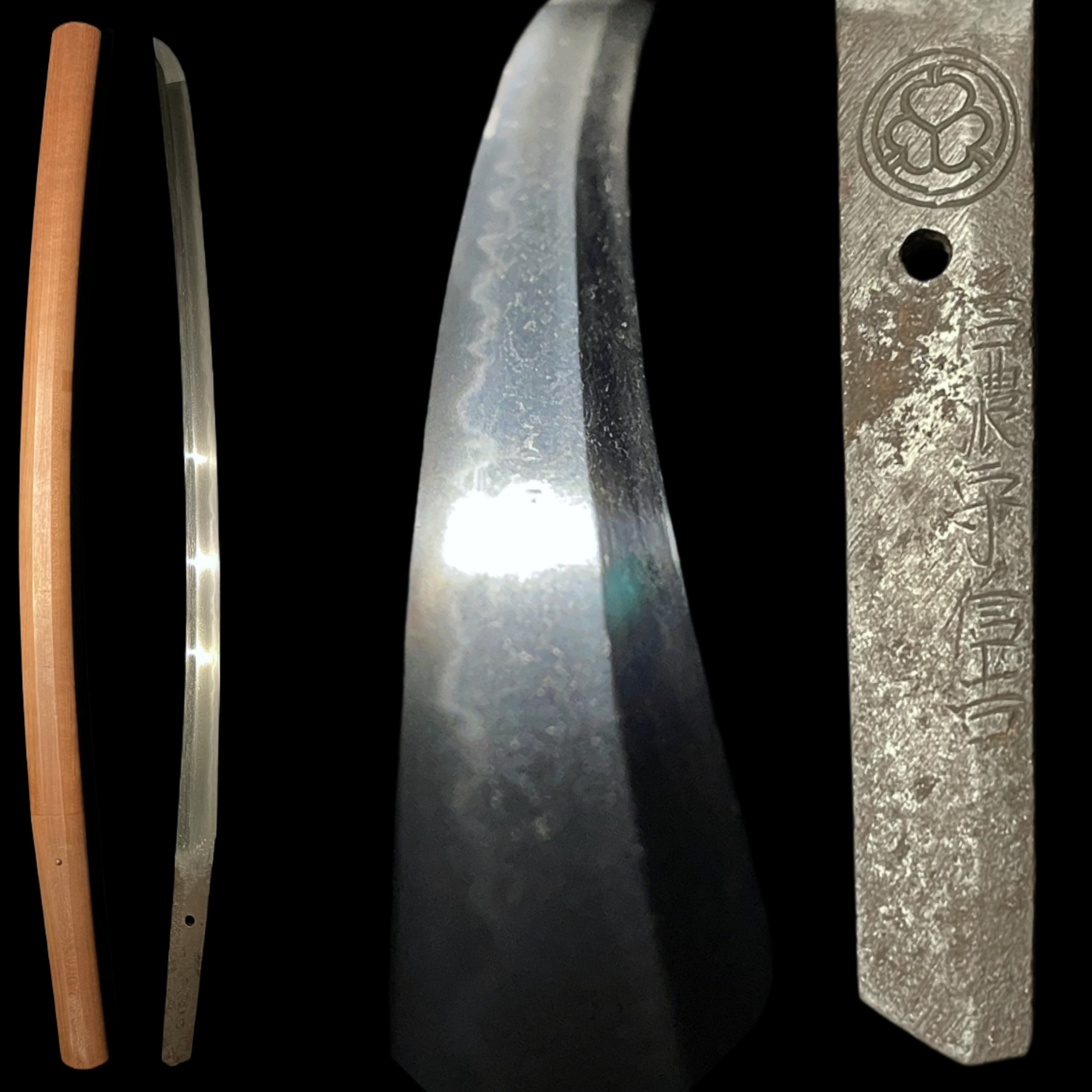 Wakizashi - by Nobuyoshi - Shinanokami Nobuyoshi with Aoimon crest, Early Edo Period