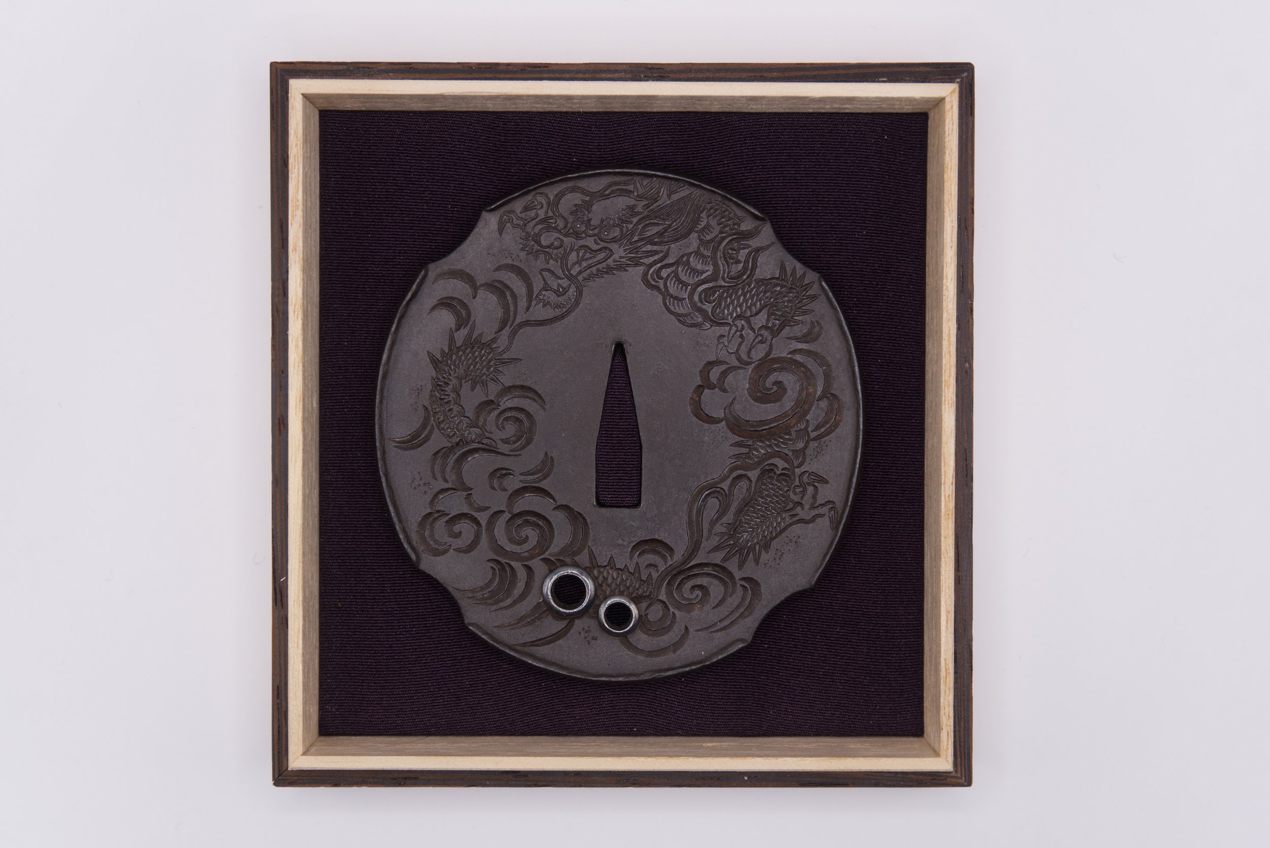 Tsuba - Tokuho - Tokubetsu Hozon Satsuma Tsuba: Cloud and Dragon Motif
