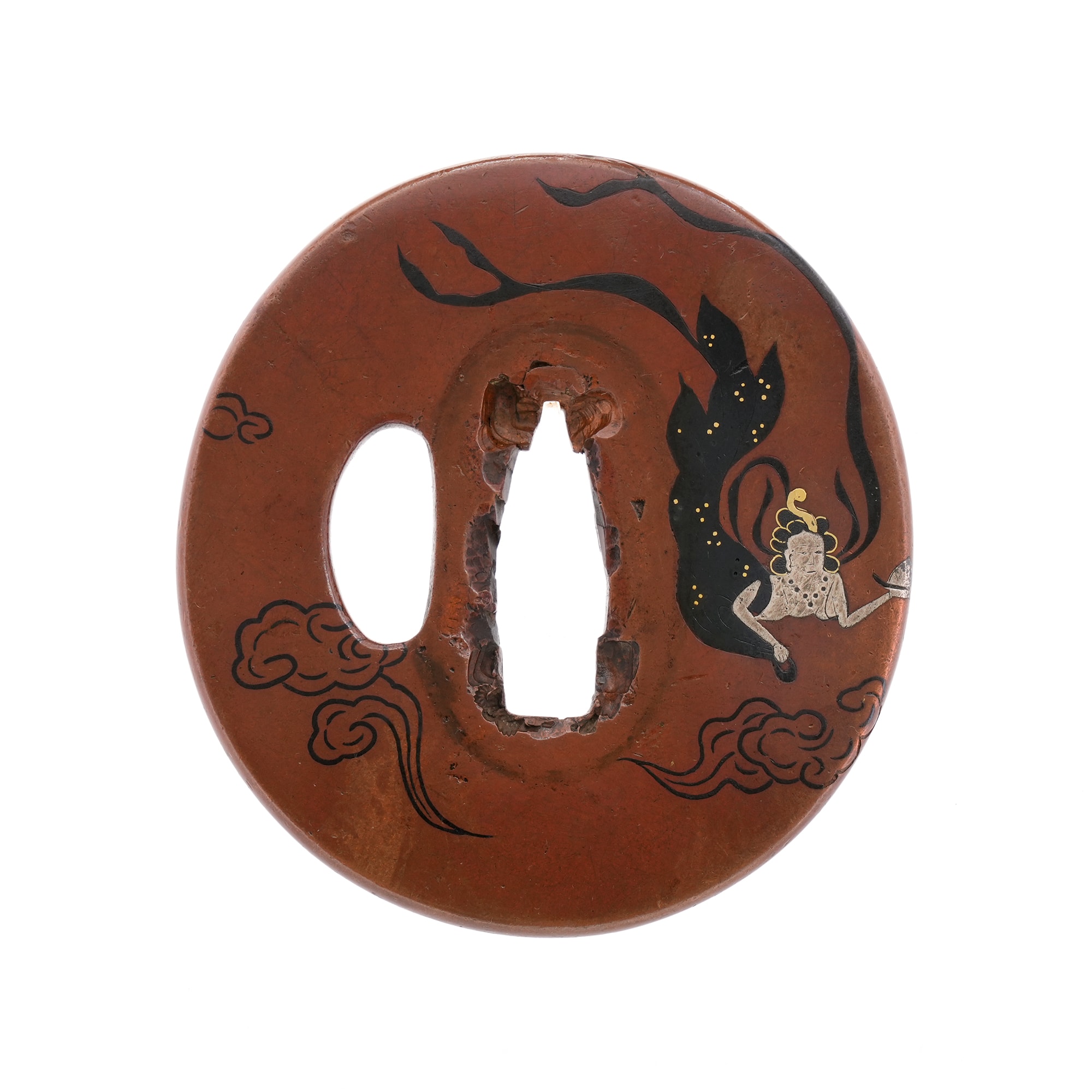 Tsuba - Hozon - by Kaga zogan School - Hiten Kakugen-zu Mumei (Kaga Zogan)