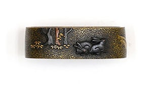 月下兎図縁金具 安親Yasuchika 15-135