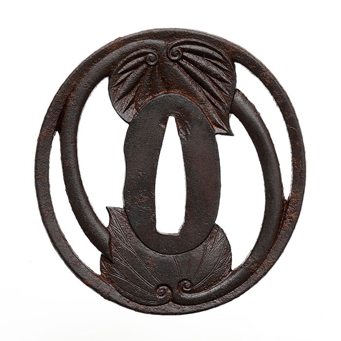 Tsuba - Aoi Sukashi Tsuba Mumei (Kinai)