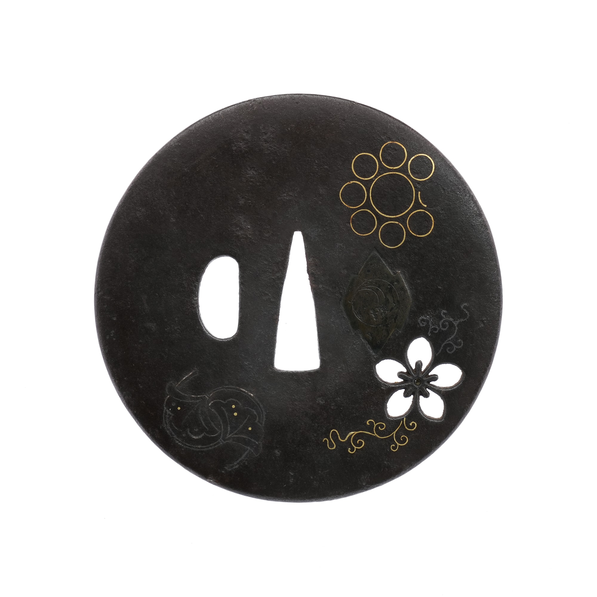 Tsuba - Hozon - by Umetada School - Bukansan Karakusa-zu, Mumei (Umetada)