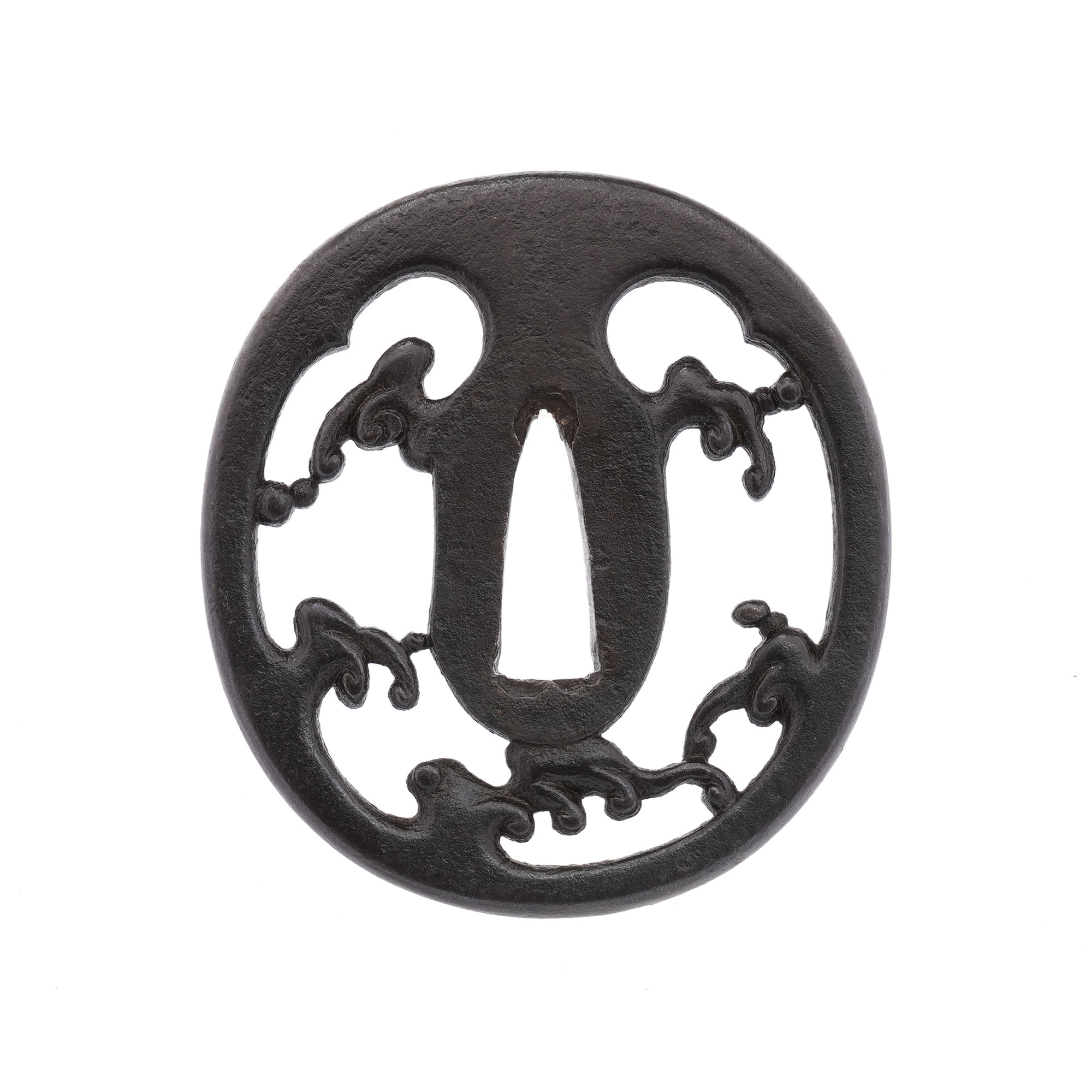 Tsuba - Hozon - by Shoami School - Wave Design Openwork, Mumei (Shoami)