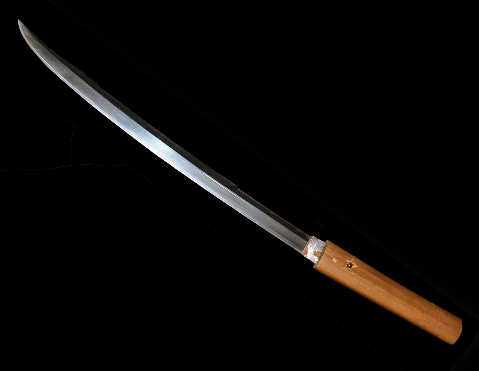 Wakizashi - Tokuho - by Kongobyoe School - Naginata Naoshi Wakizashi: Mumei (Kokongouhe) - Kiritsuke Mei Tsuki, Tokubetsu Hozon Token
