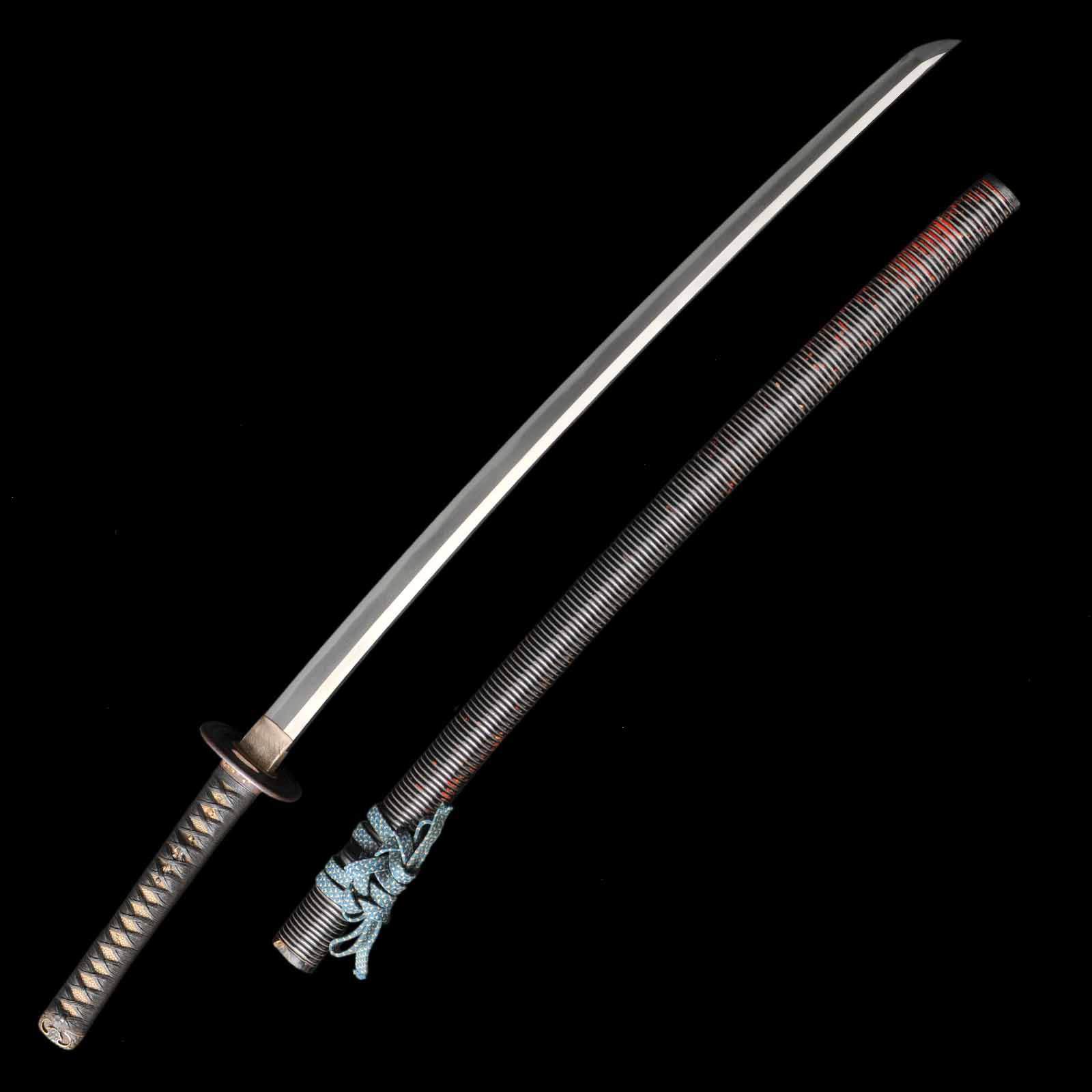 Katana - by Shimosaka Yasutsugu - Aoi Family Crest Uchigatana Koshirae, Ubu Nakago, Shinto Era