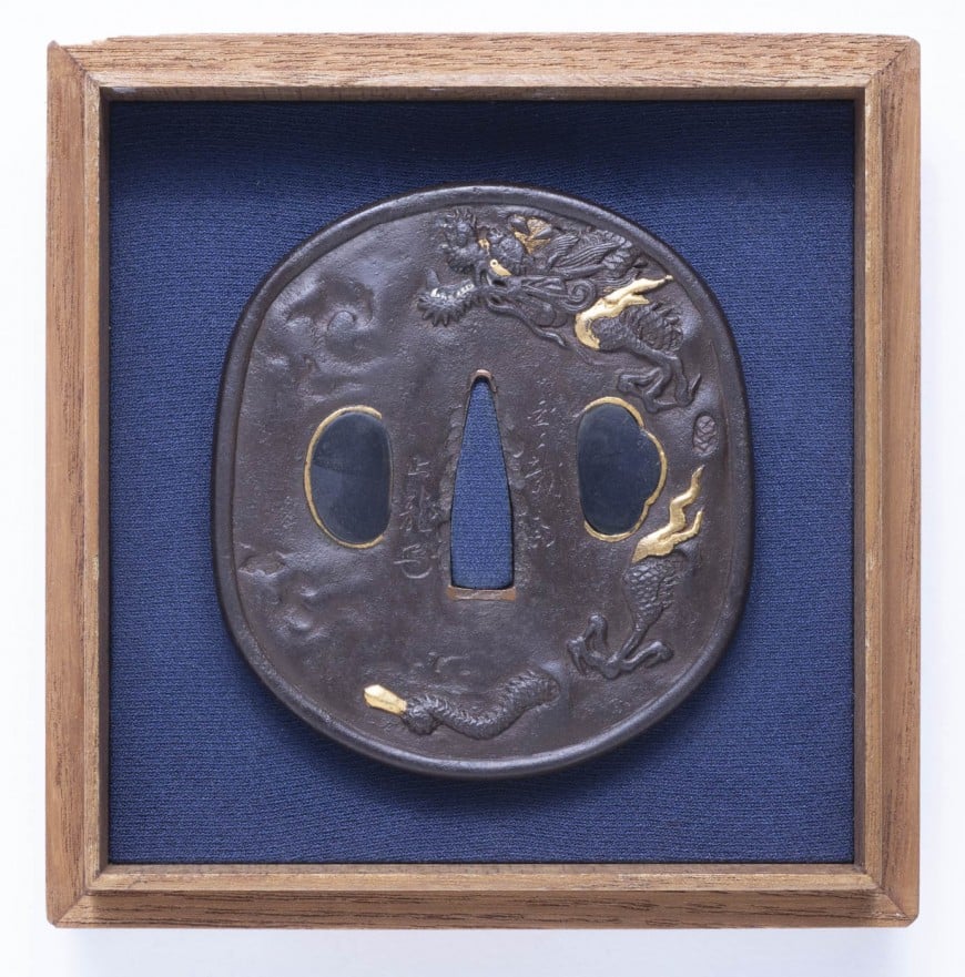 Tsuba - Hozon - by Toryusai School - Horyusai Masatatsu (Kao) - Cloud Dragon Design
