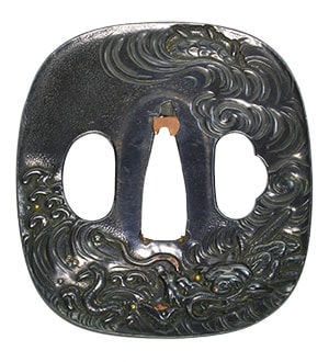 Tsuba - Hozon - by Mito School - Mito Hatou Unryu-zu Tsuba