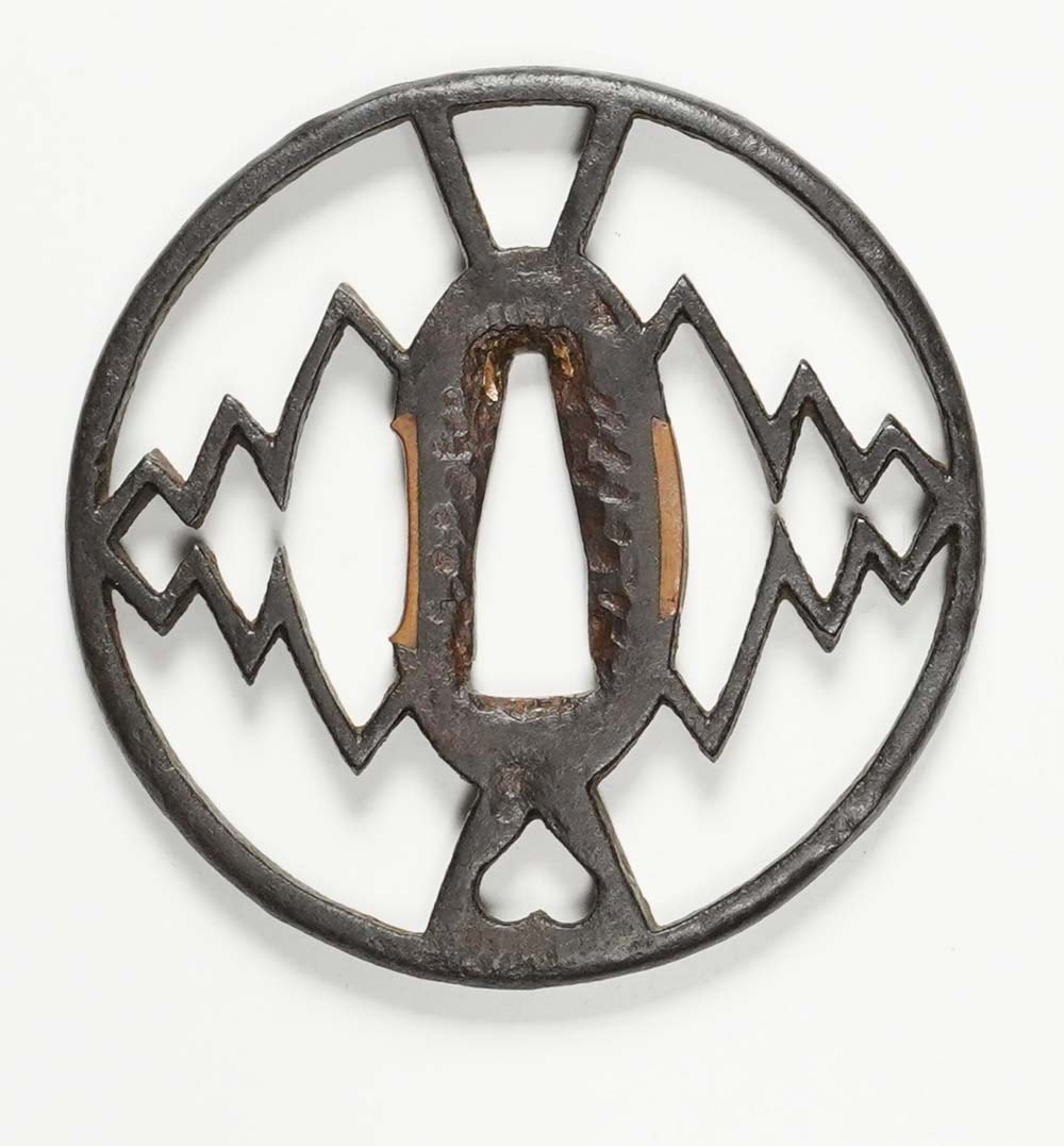 Tsuba - Hozon - by Owari School - Owari Tsuba: Left and Right Sangai-Bishi Sukashi