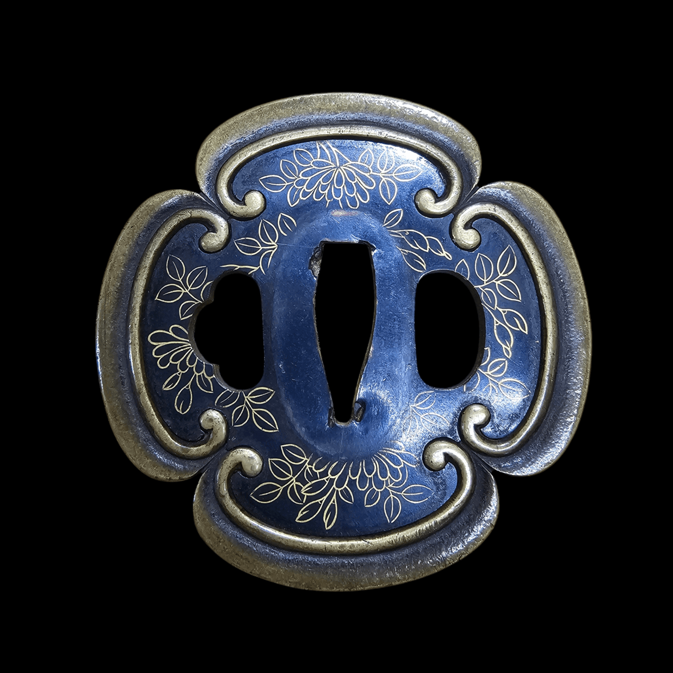 Tsuba - Hozon - by Iyo Shoami School - Shibo-kan Botan-zu by Iyo Shoami