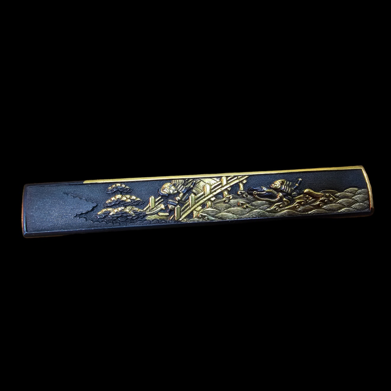 06-263保存刀装具 渡河騎馬武者図 小柄